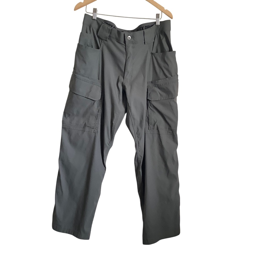 Duluth Trading Co Mens Dry on the Fly Relaxed Fit Cargo Pants Gray 34x30 Stretch - Picture 5 of 14